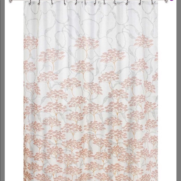 🧡🧡🧡 Tranquil Peach Floral Shower Curtain 🧡🧡🧡 - Picture 5 of 8